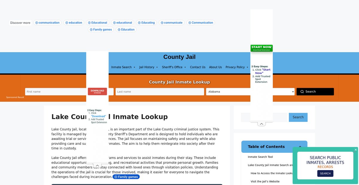 Preview of lake.countyjail.org