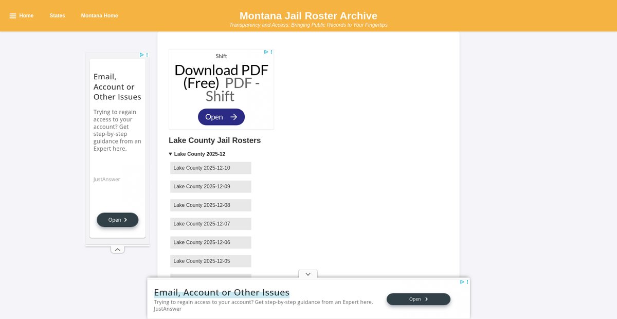 Preview of jailrosters.org