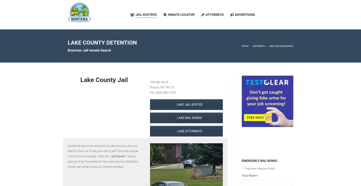 Preview of montanajailroster.com