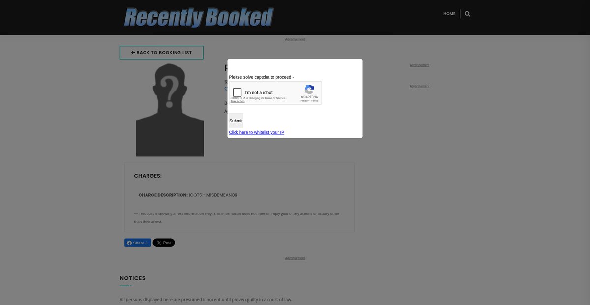 Preview of recentlybooked.com