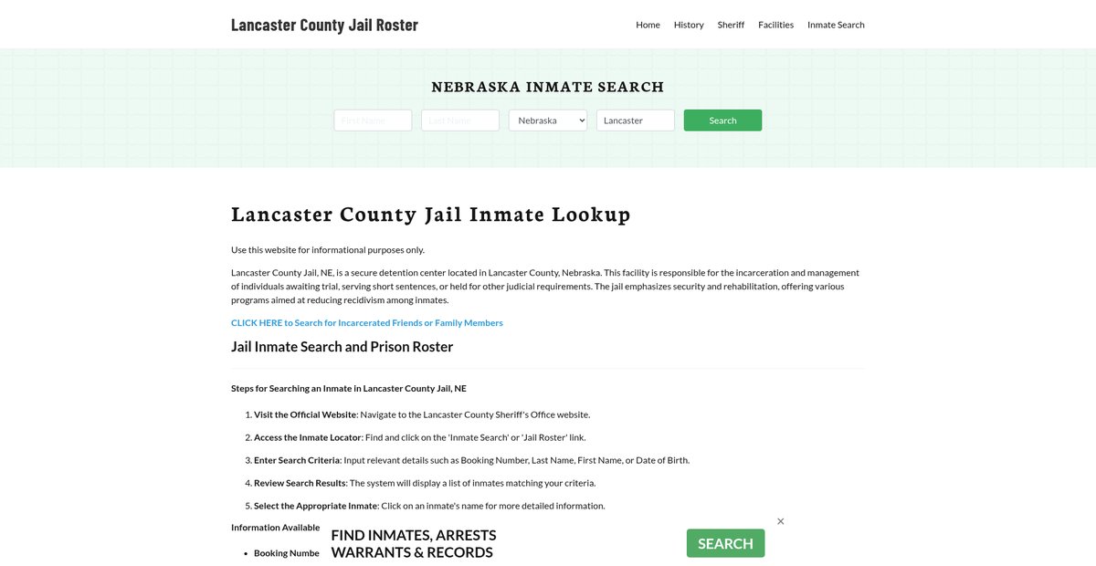 Preview of lancastercountyjailroster.org
