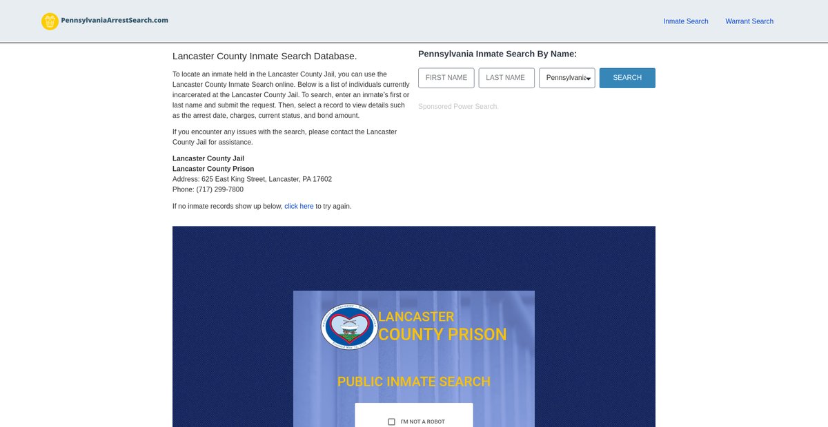 Preview of pennsylvaniaarrestsearch.com