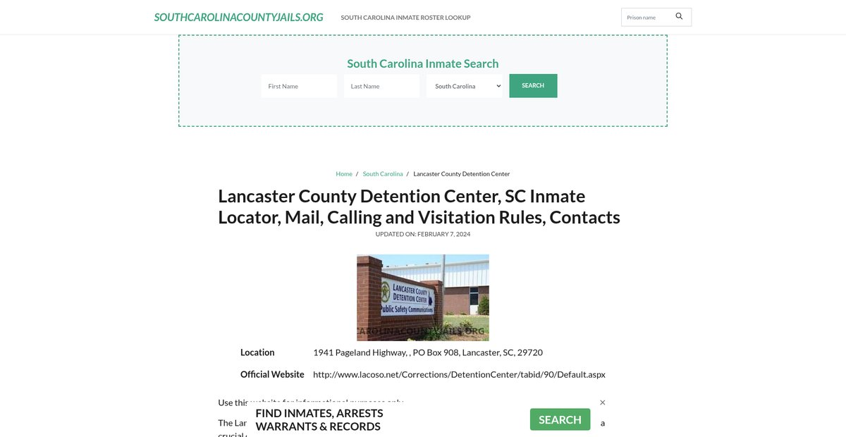 Preview of southcarolinacountyjails.org