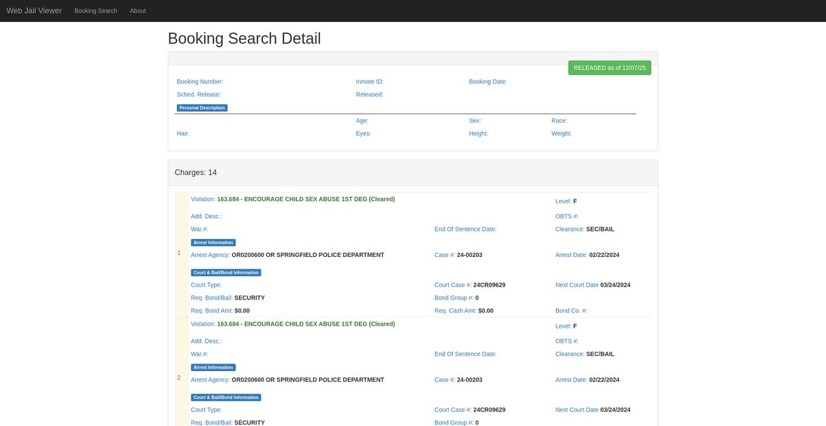 Preview of inmateinformation.lanecounty.org