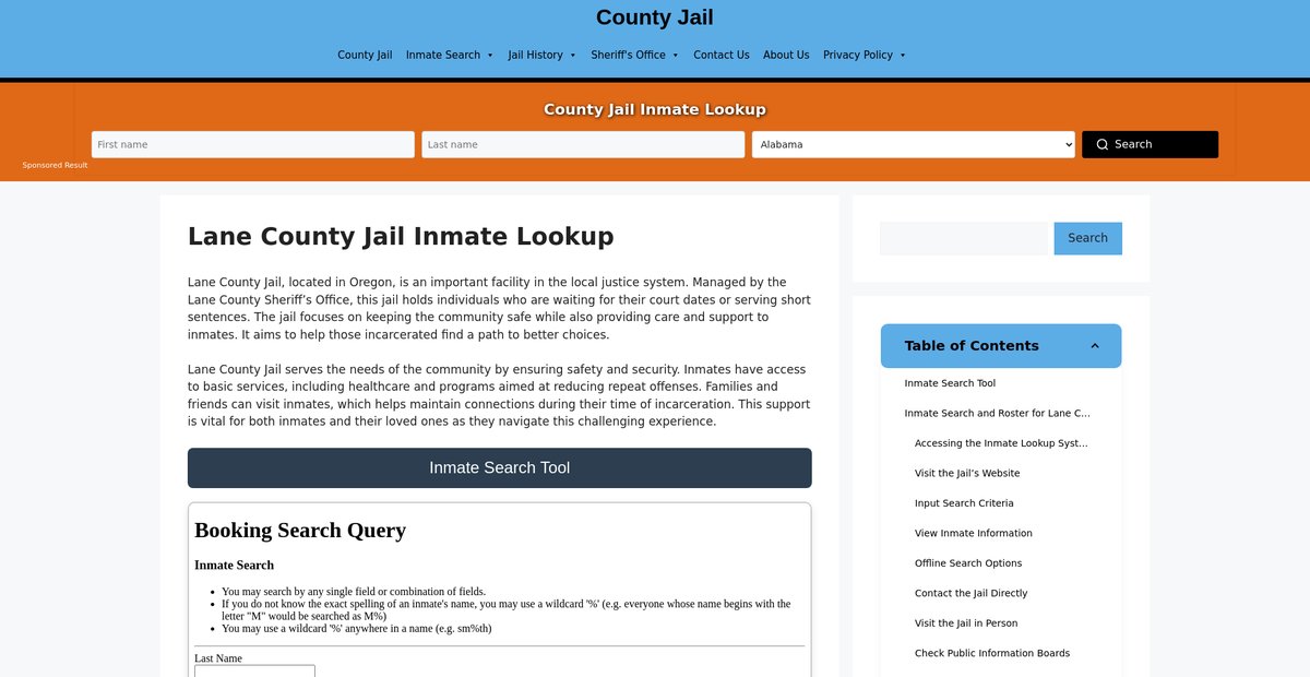 Preview of lane.countyjail.org