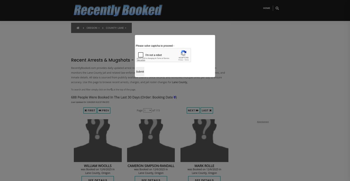 Preview of recentlybooked.com