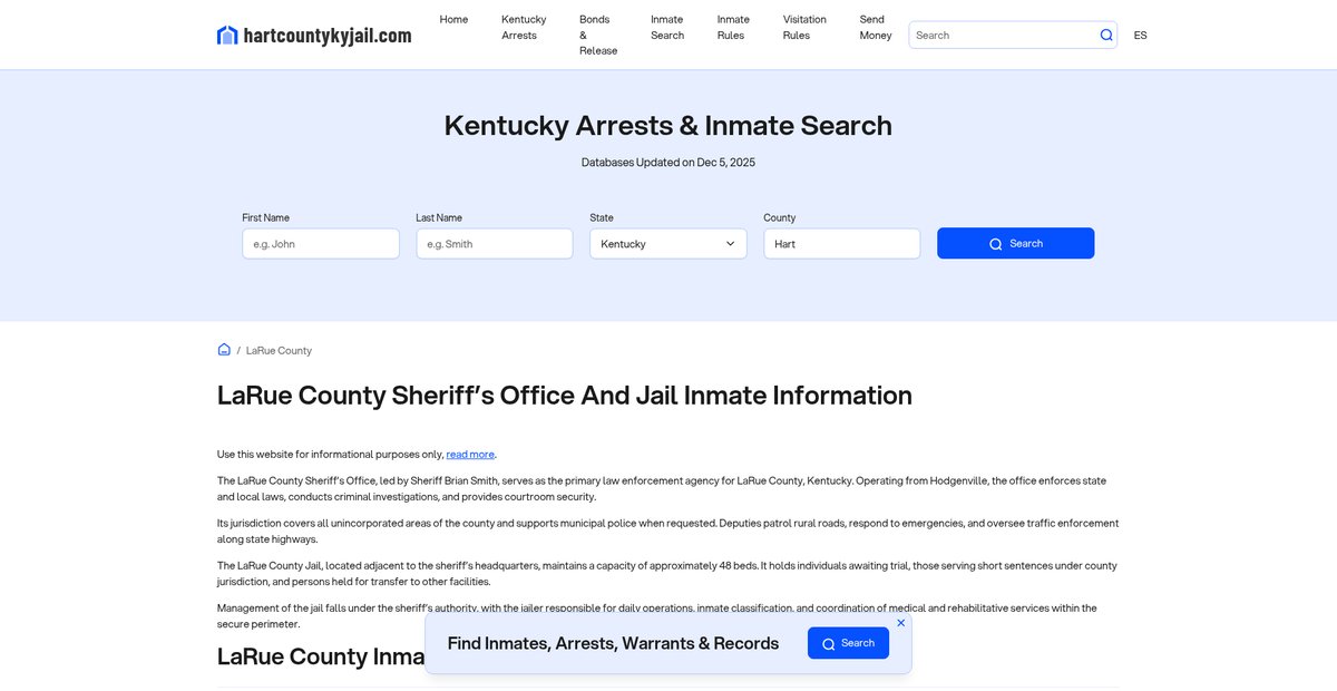 Preview of hartcountykyjail.com