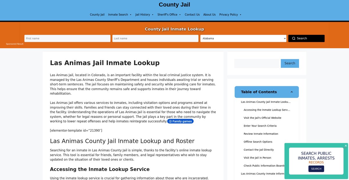 Preview of las-animas.countyjail.org