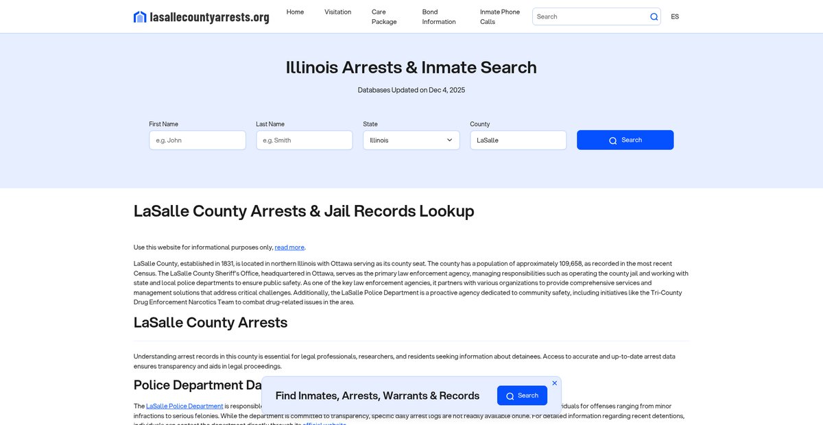 Preview of lasallecountyarrests.org