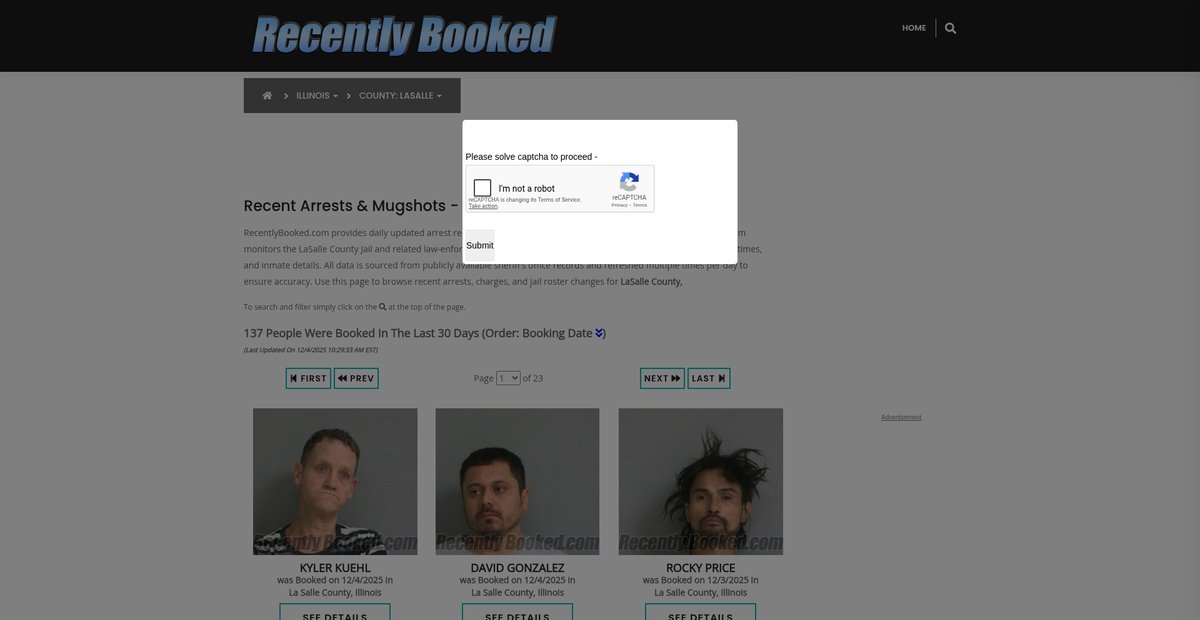 Preview of recentlybooked.com