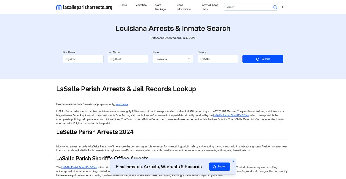 Preview of lasalleparisharrests.org