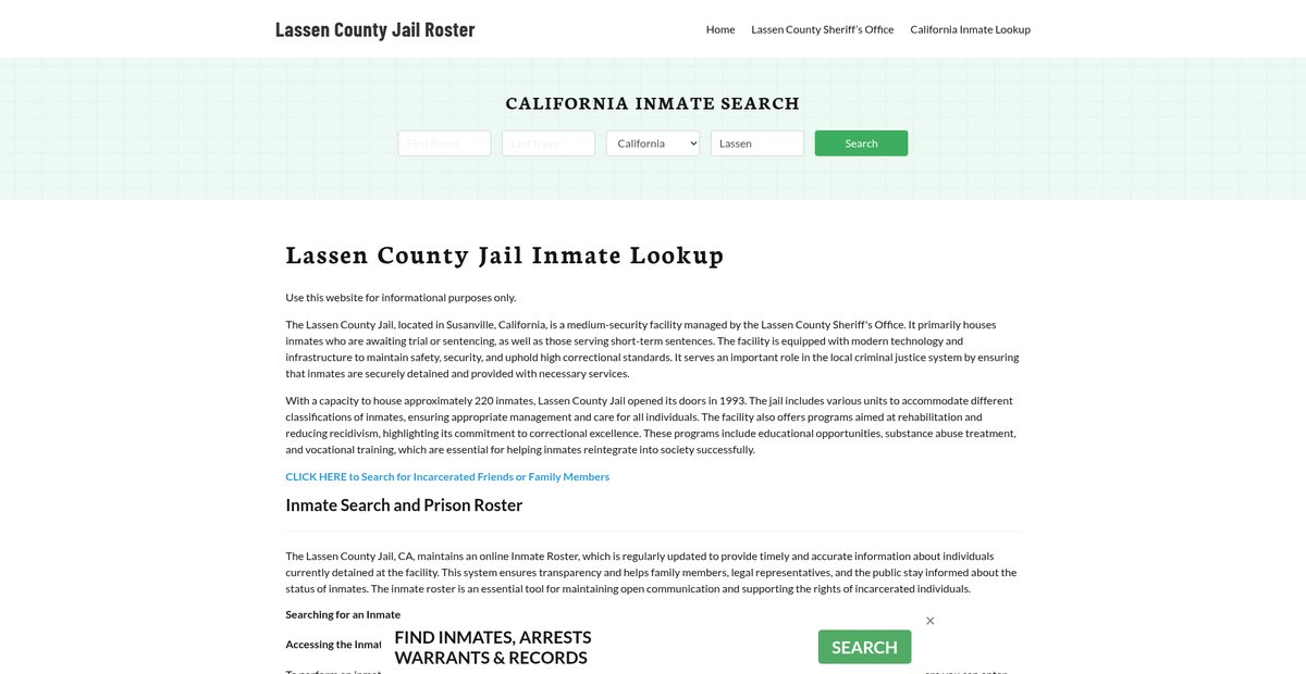Preview of lassencountyjail.org