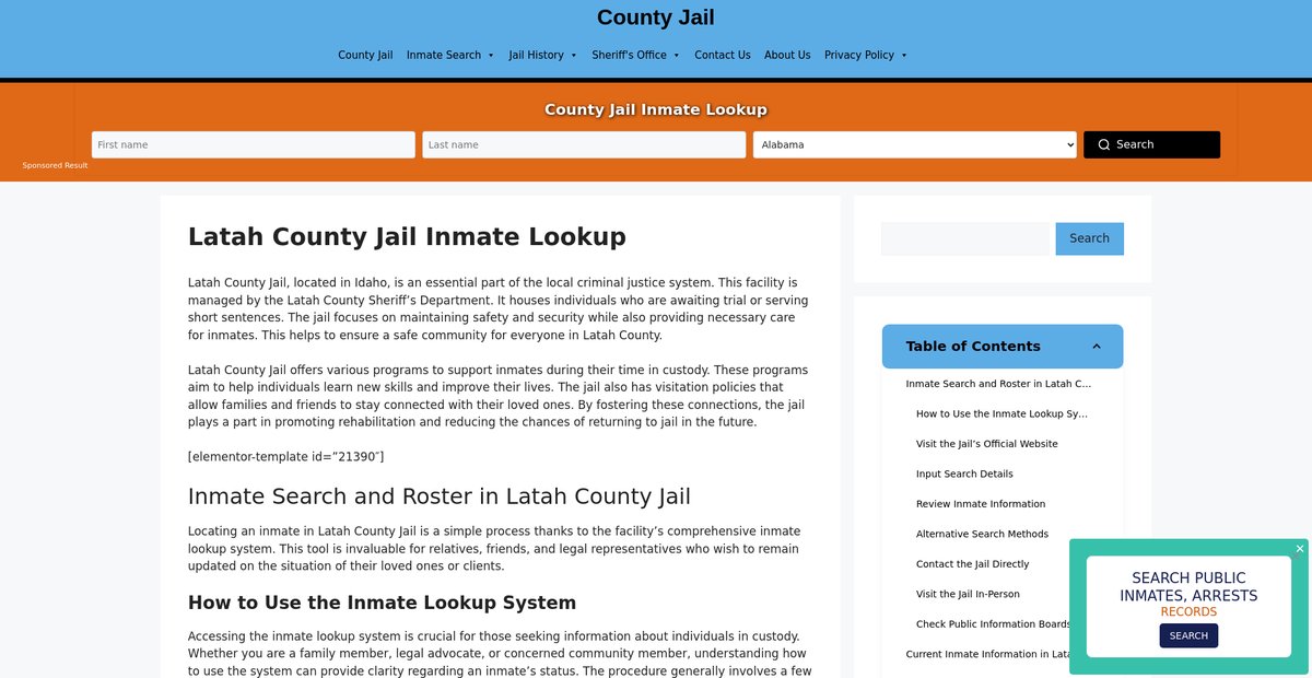 Preview of latah.countyjail.org