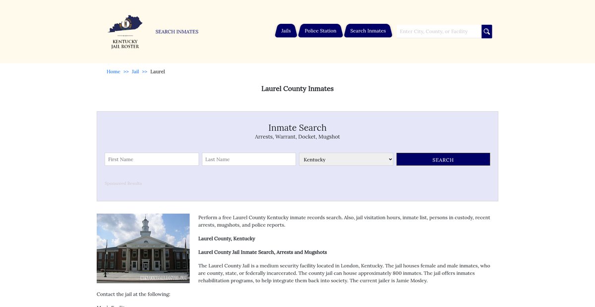 Preview of kentuckyjailroster.com