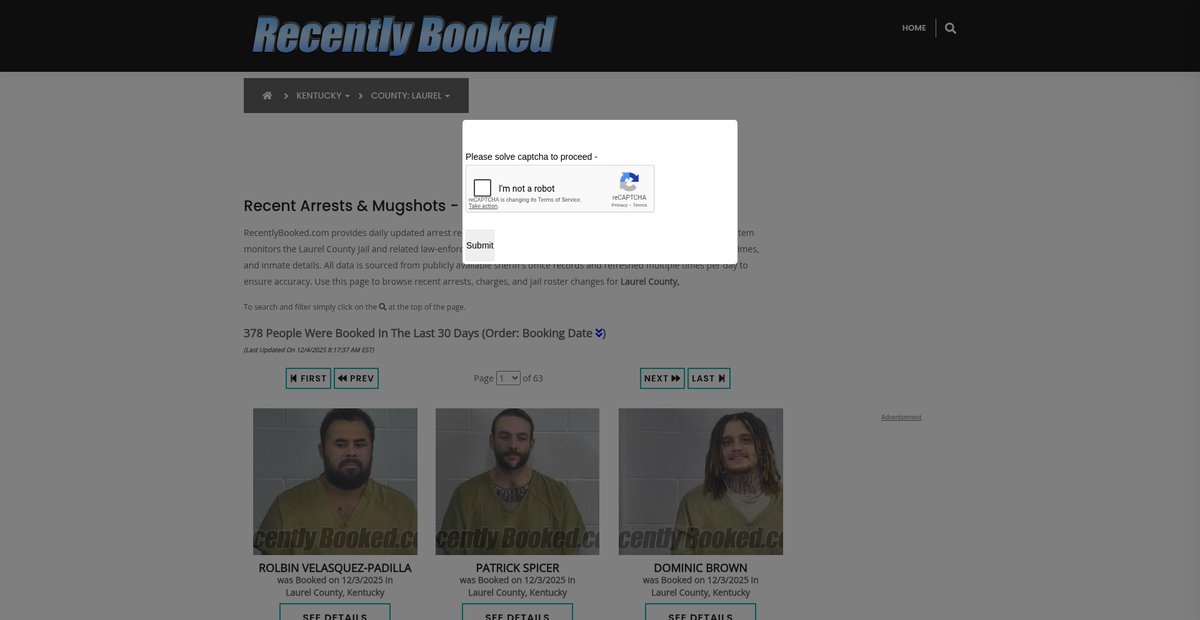 Preview of recentlybooked.com