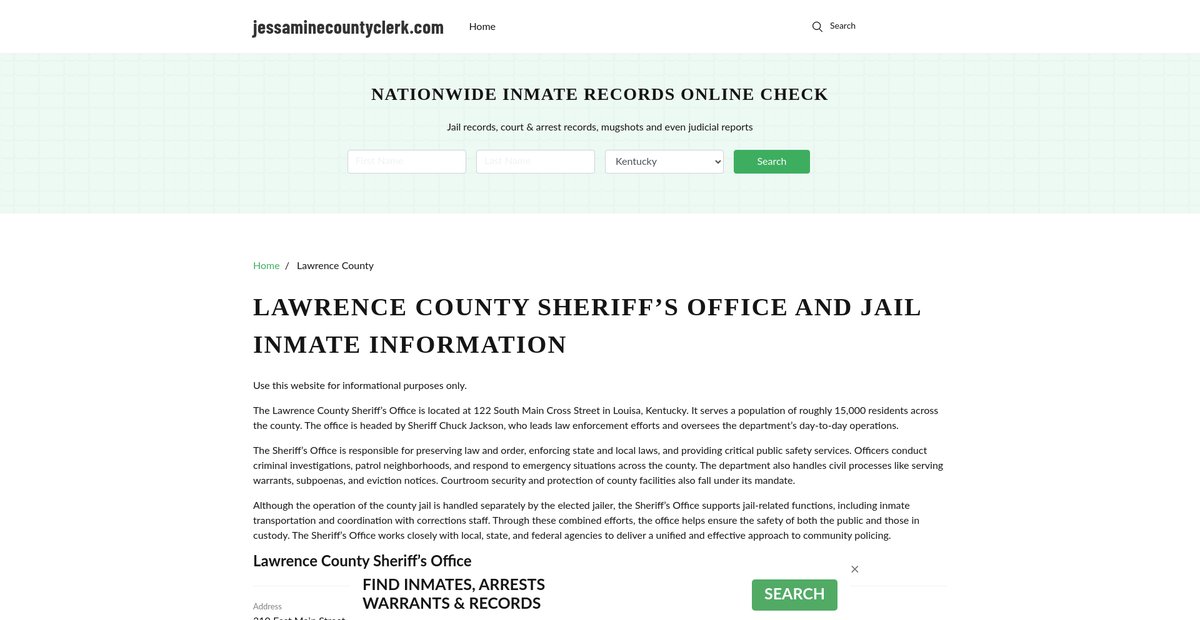Preview of jessaminecountyclerk.com