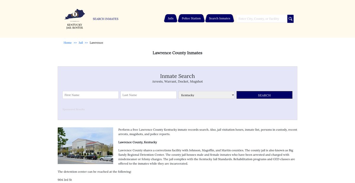 Preview of kentuckyjailroster.com