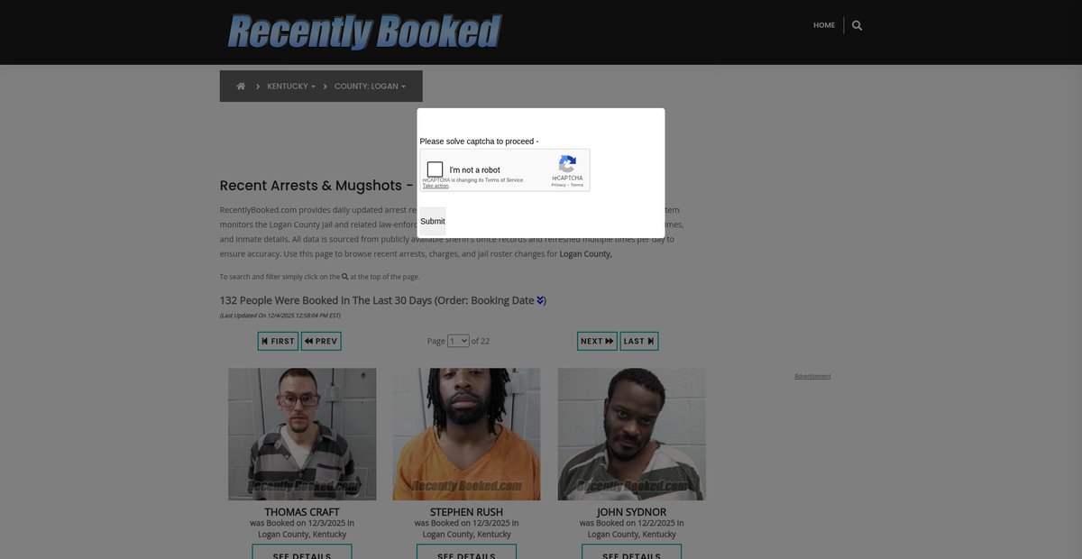 Preview of recentlybooked.com