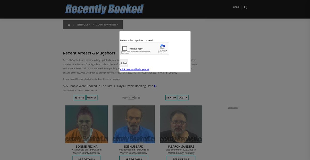 Preview of recentlybooked.com