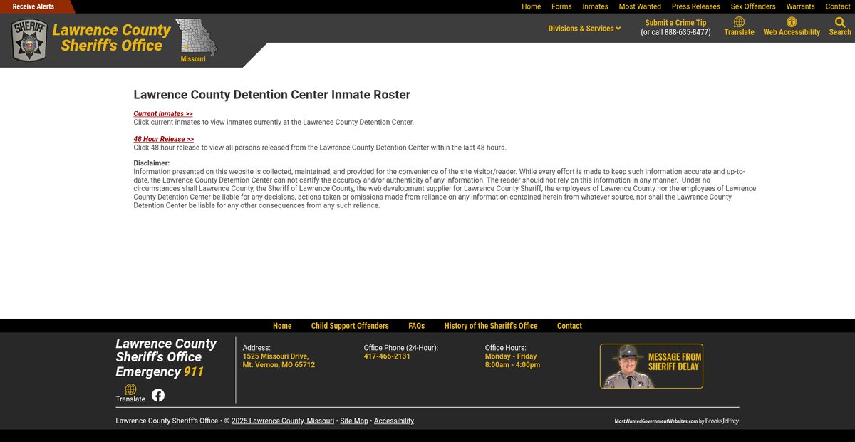 Preview of lawrencecosheriff.com