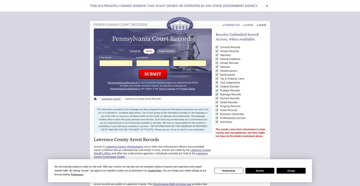 Preview of pennsylvaniacourtrecords.us