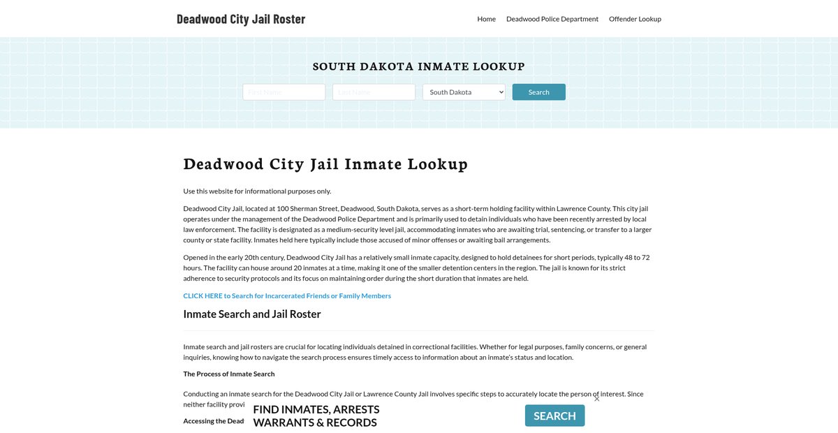 Preview of deadwoodcityjail.org