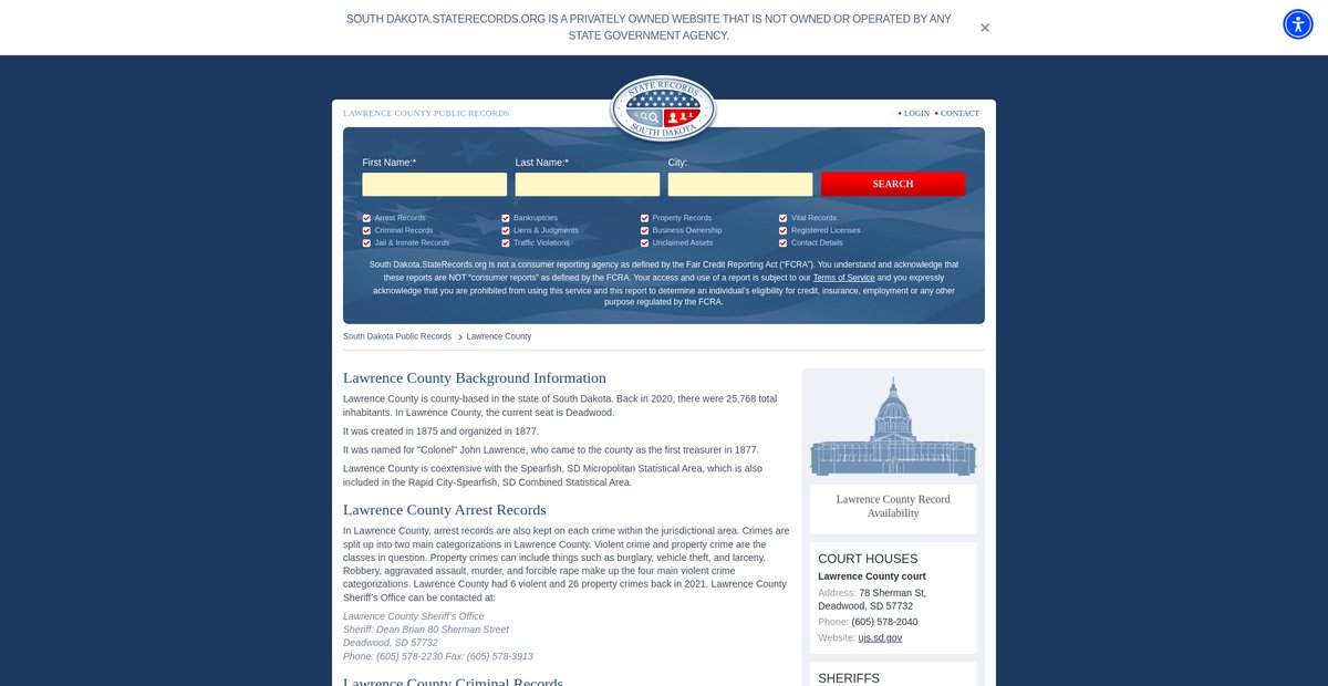 Preview of southdakota.staterecords.org
