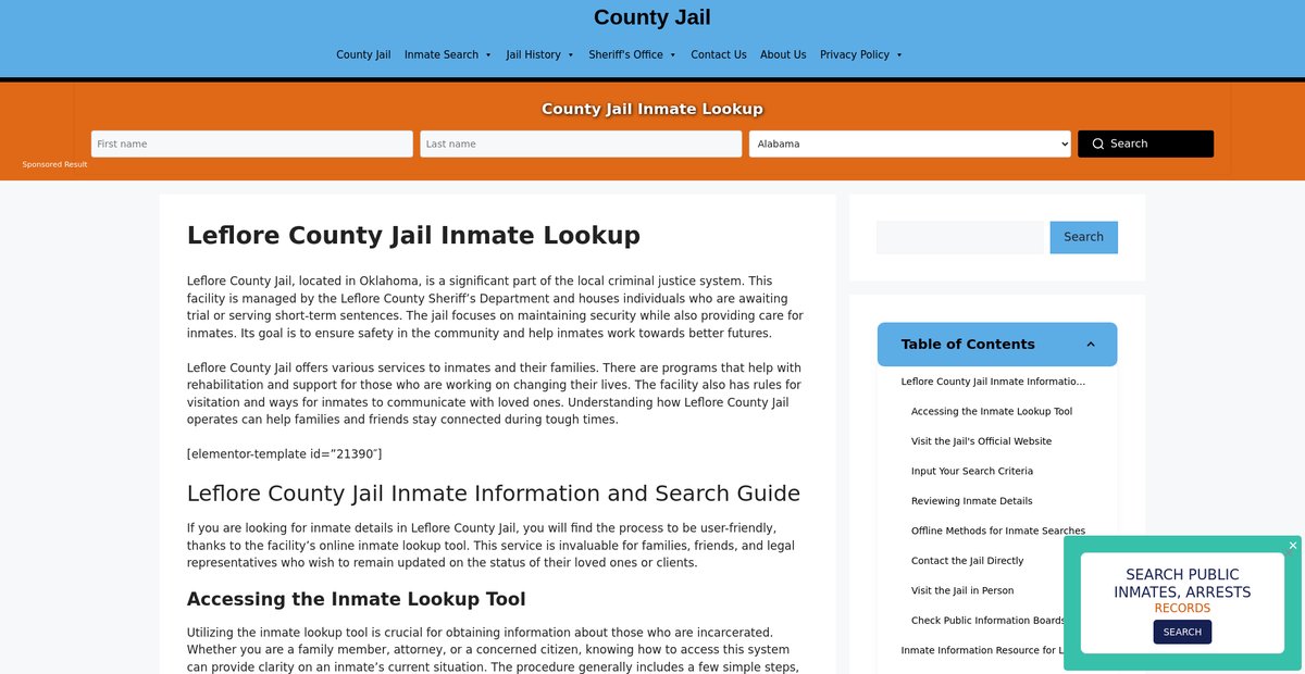 Preview of leflore.countyjail.org