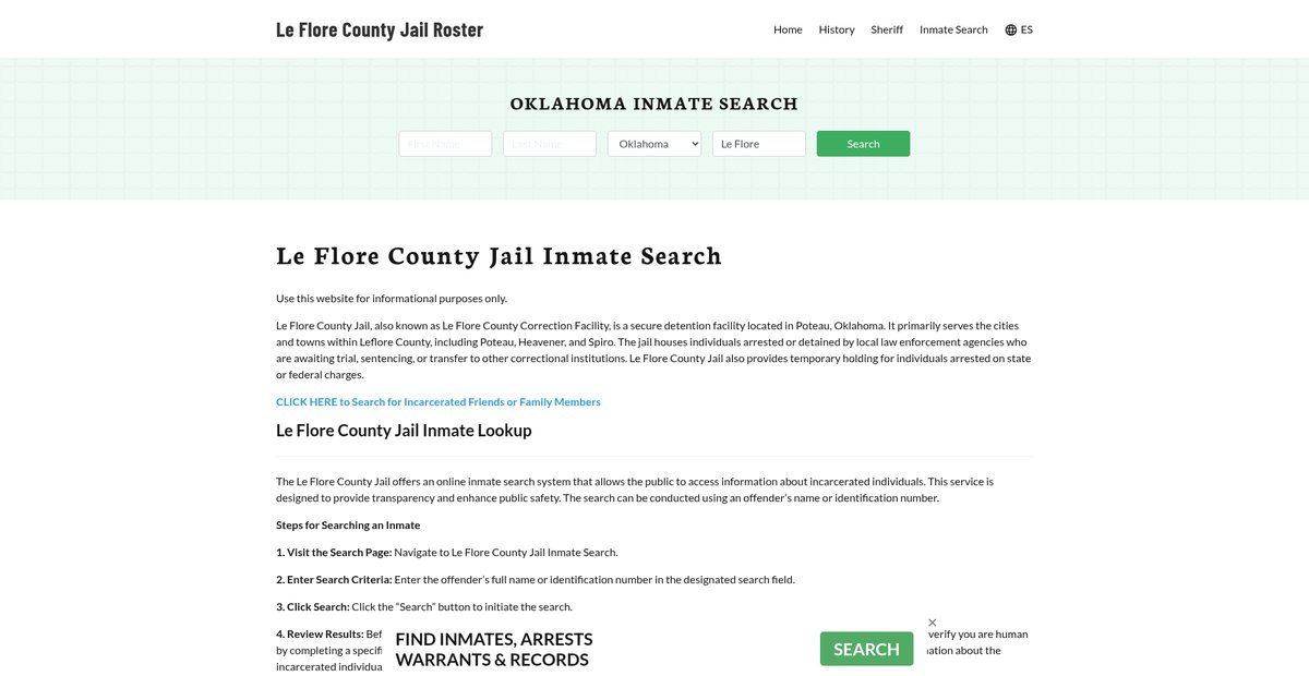Preview of leflorecountyjail.org