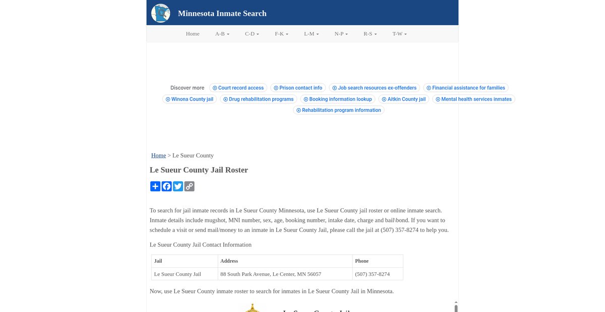 Preview of inmatesearchmn.org