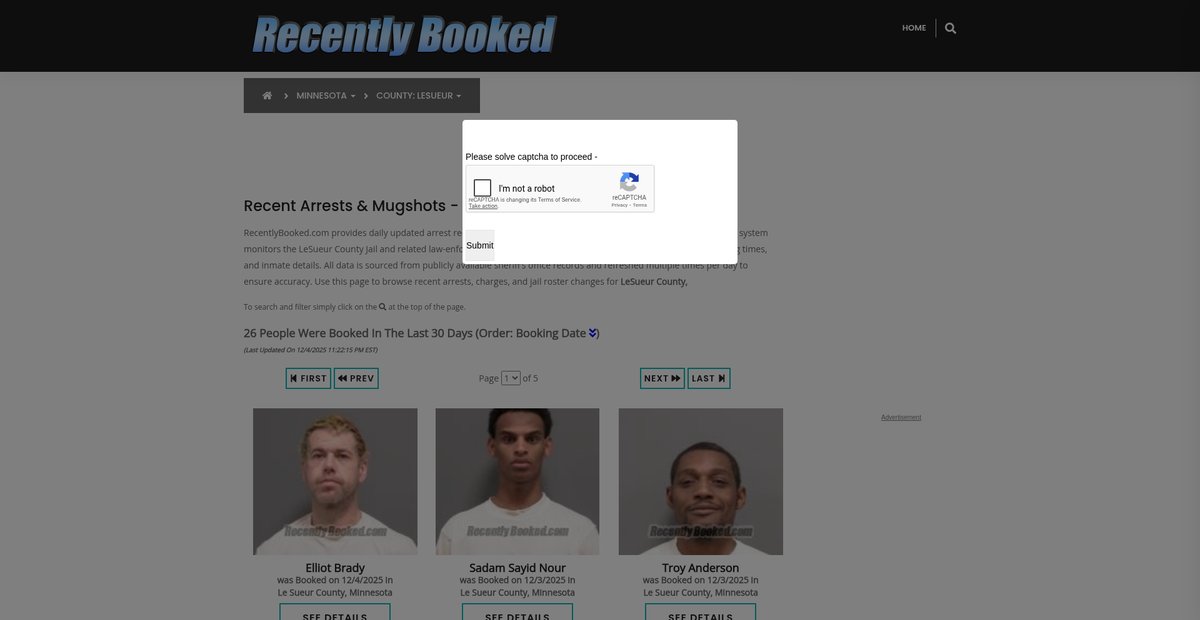 Preview of recentlybooked.com