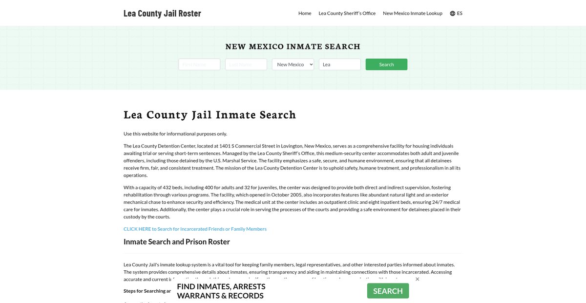 Preview of leacountyjail.org