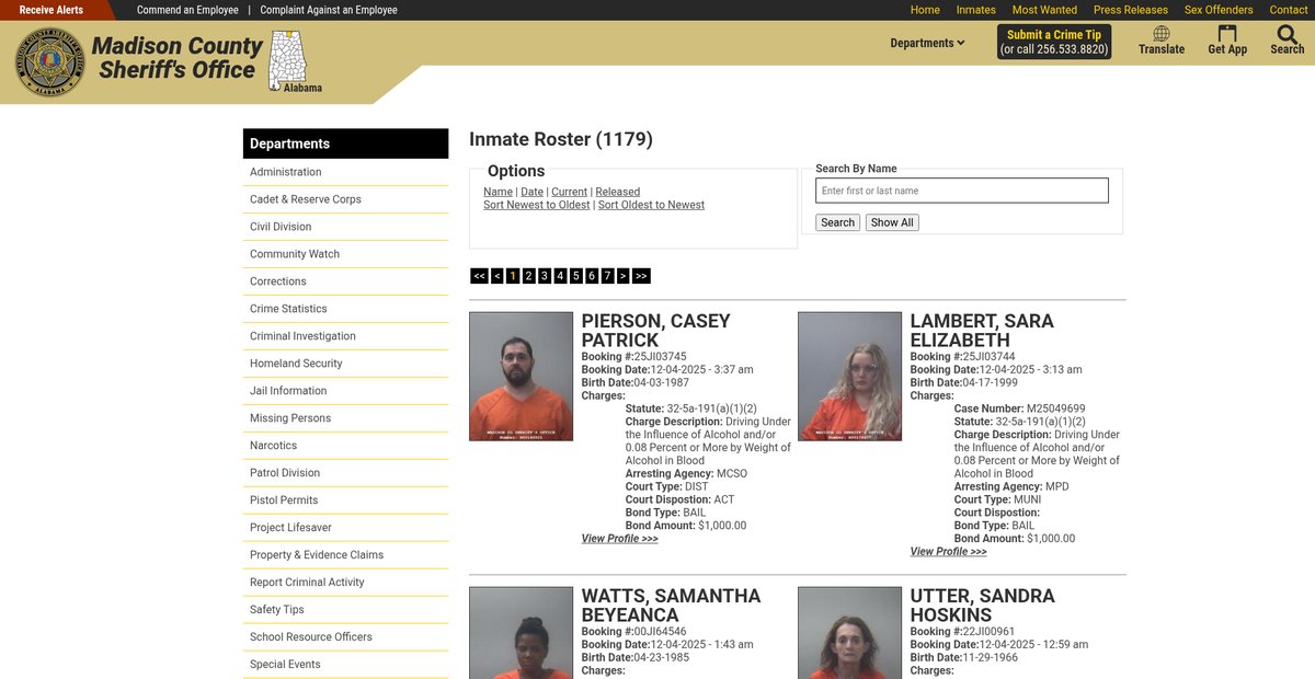Preview of madisoncountysheriffal.org