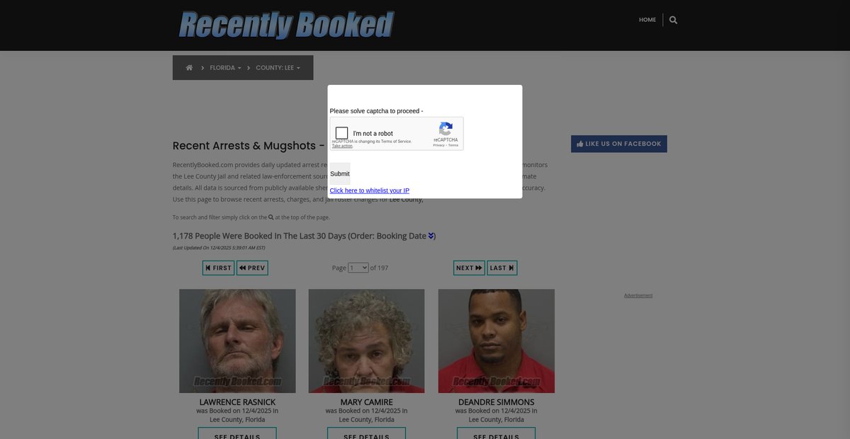 Preview of recentlybooked.com