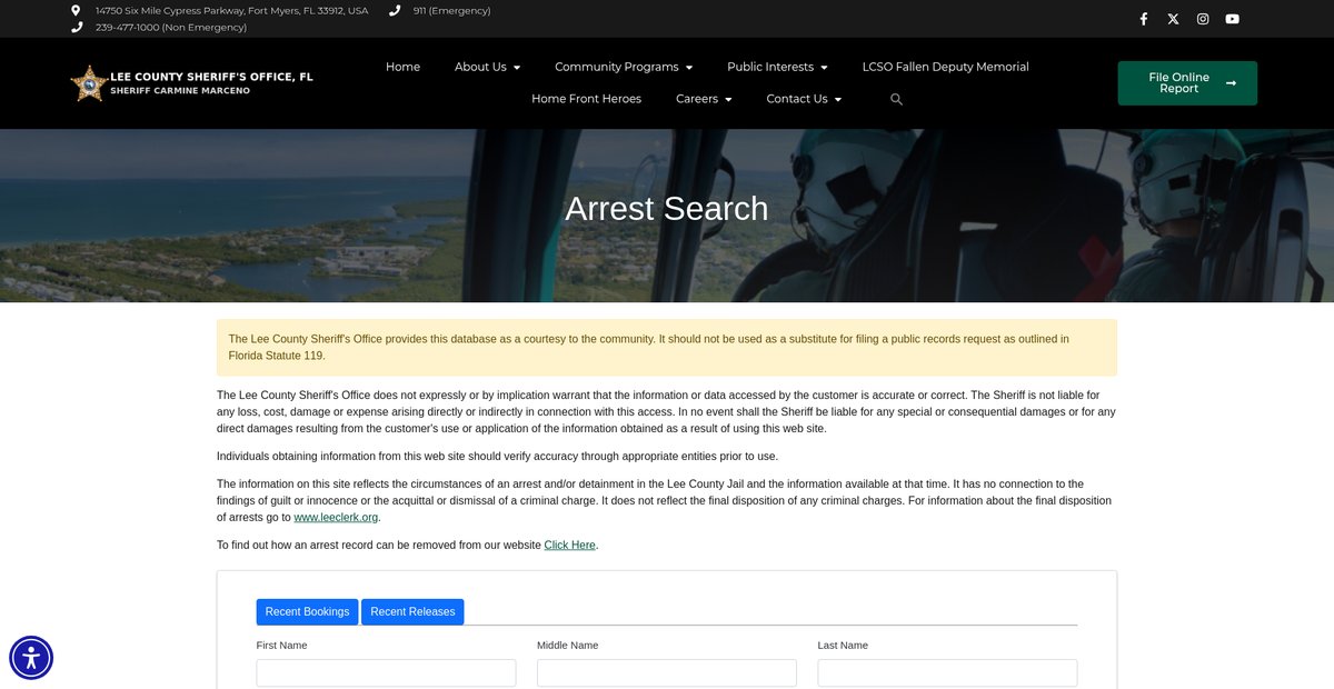 Preview of sheriffleefl.org