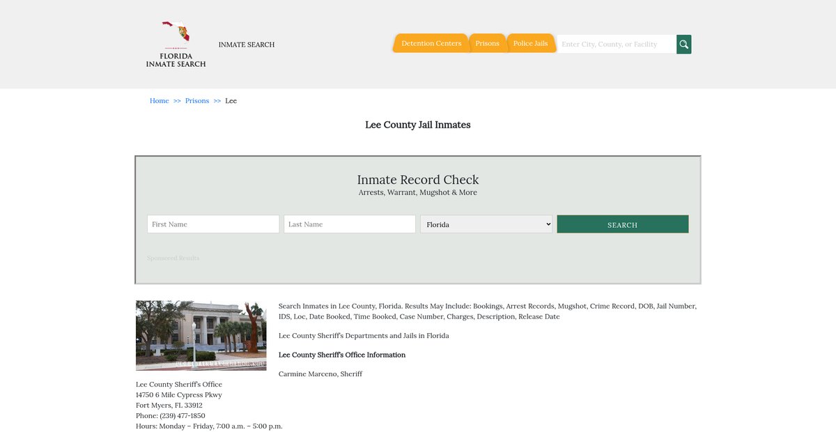 Preview of floridainmatesearch.net