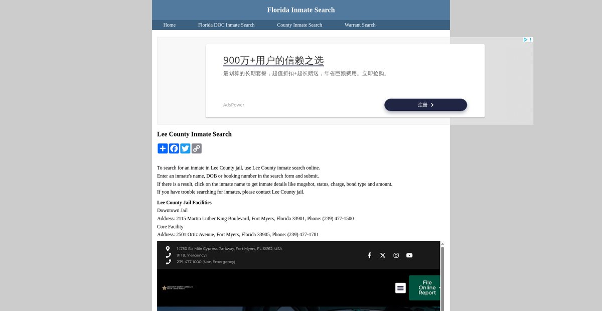 Preview of inmatesearchflorida.org