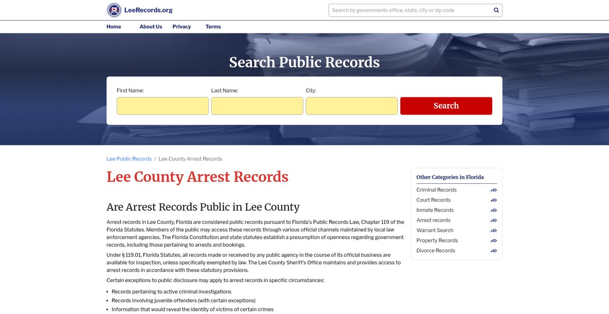 Preview of leerecords.org