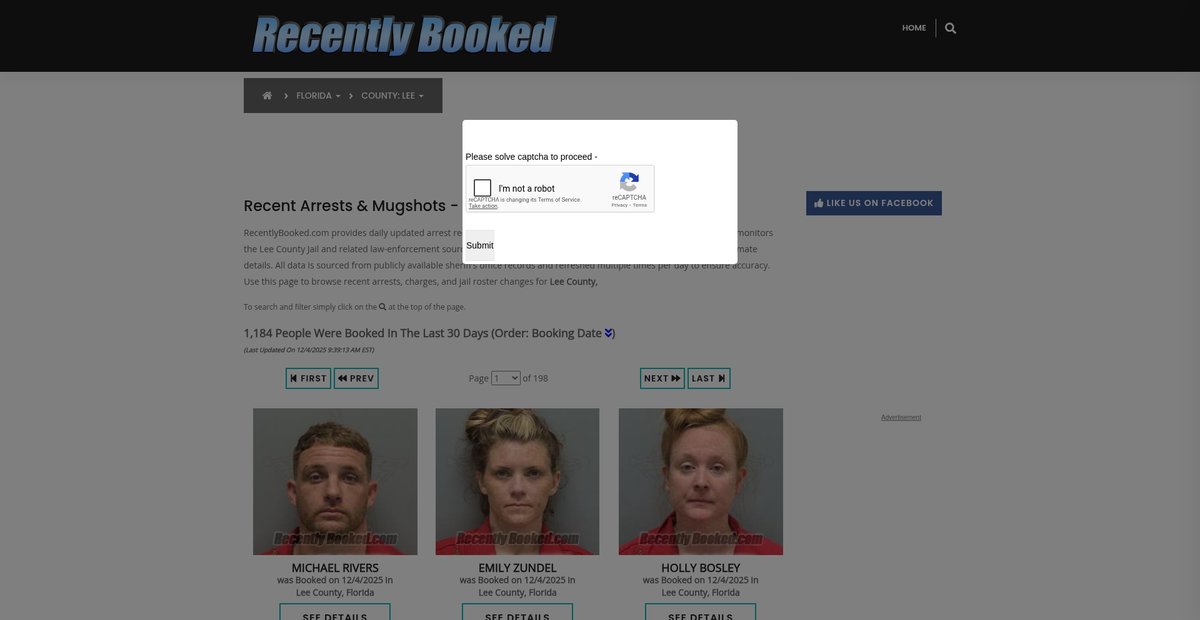 Preview of recentlybooked.com