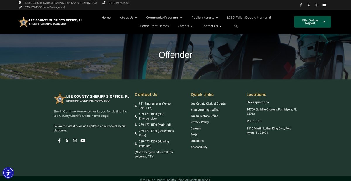 Preview of sheriffleefl.org