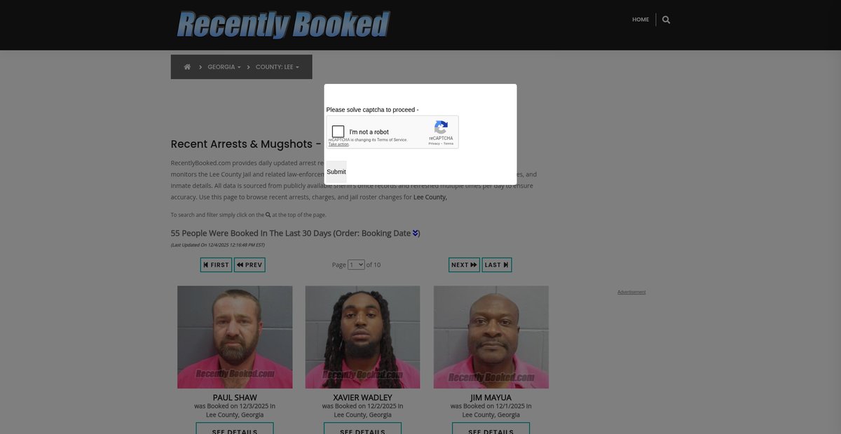 Preview of recentlybooked.com