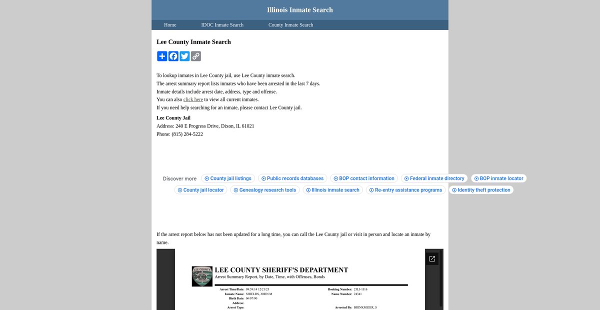 Preview of inmatesearchillinois.org