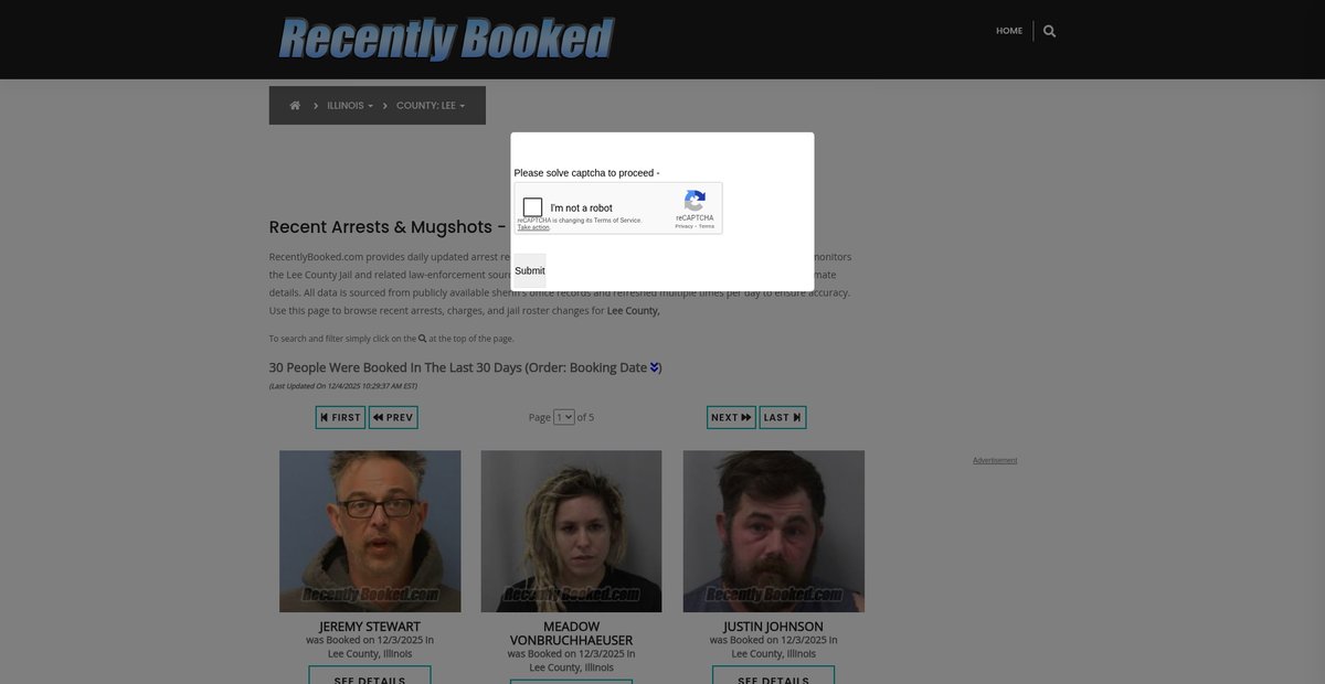 Preview of recentlybooked.com