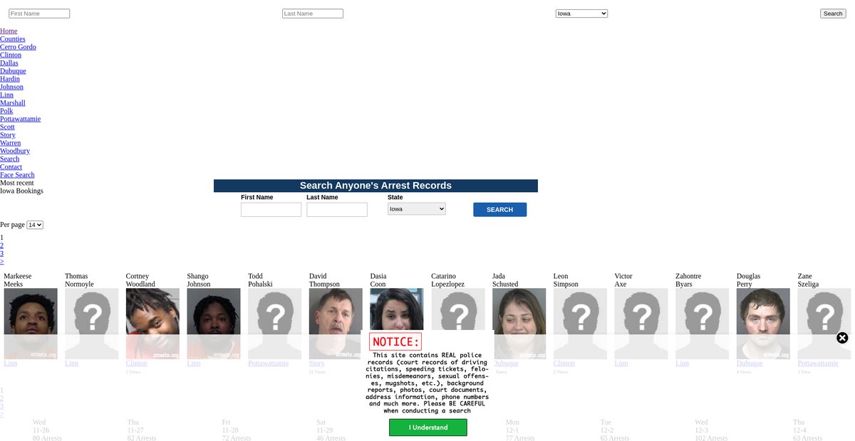 Preview of iowa.arrests.org