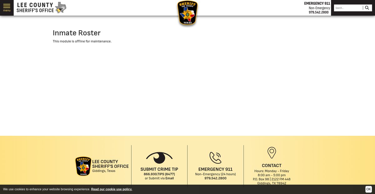 Preview of leecountysherifftx.org