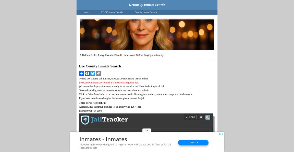 Preview of inmatesearchkentucky.org