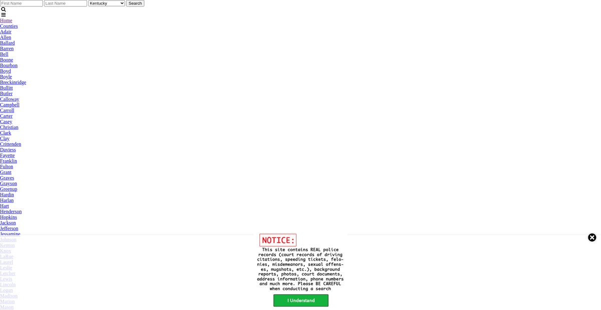Preview of kentucky.arrests.org