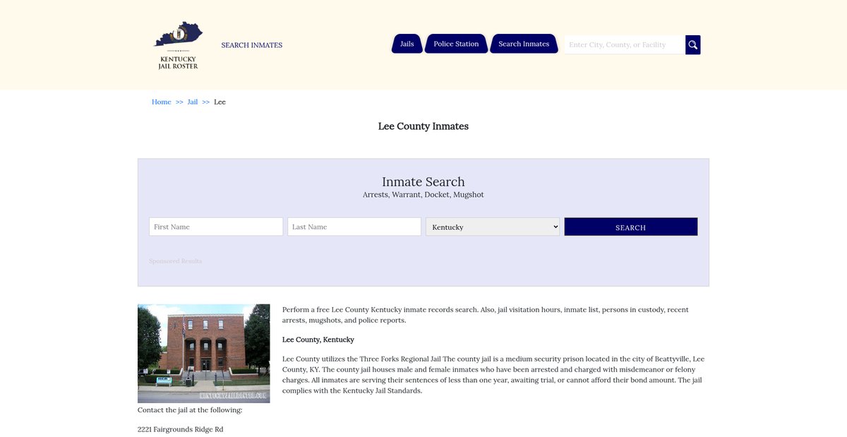 Preview of kentuckyjailroster.com