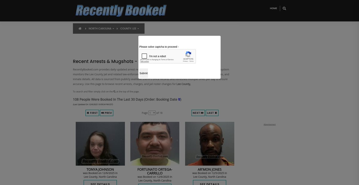 Preview of recentlybooked.com