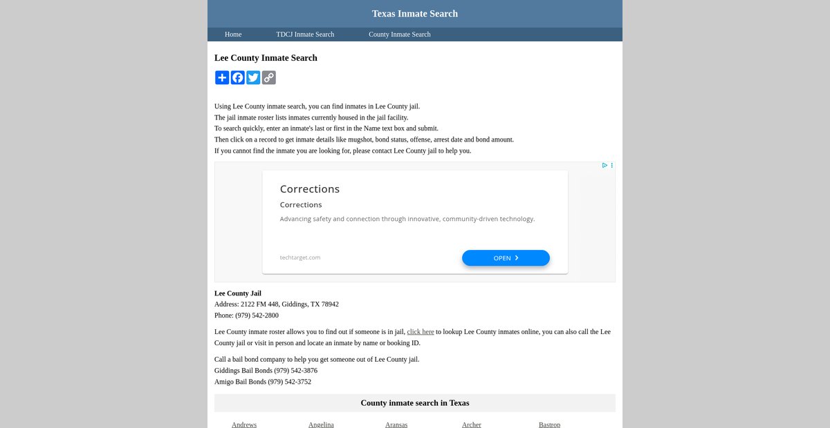 Preview of inmatesearchtexas.org